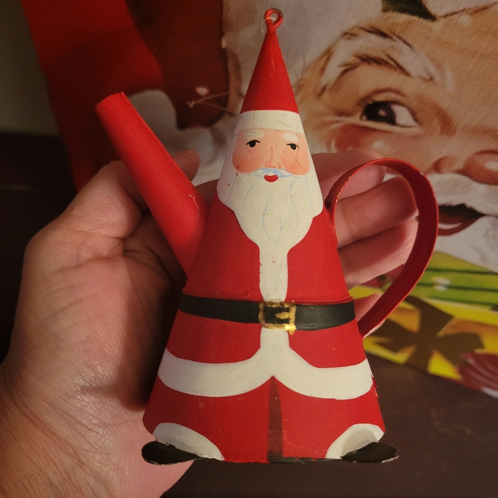Dept 56 Santa Watering Can ~Whimsical Metal Ornament Décor Item ~ GUC~ FINAL!